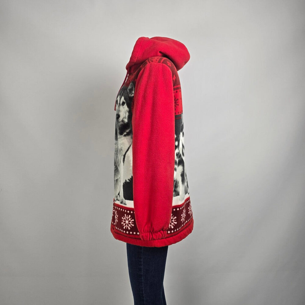 Classic Editions Wolf Family Graphic Red Zip Up Jacket Size M - Picture 5 of 9
